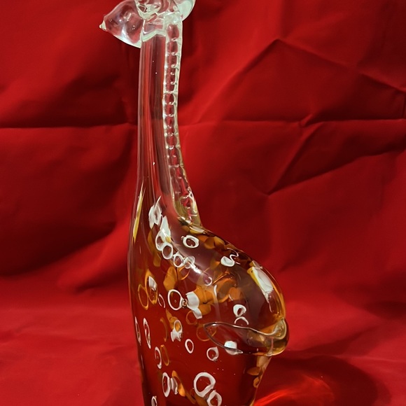 Blown 11” tall Murano glass giraffe, ginger color - Picture 9 of 9